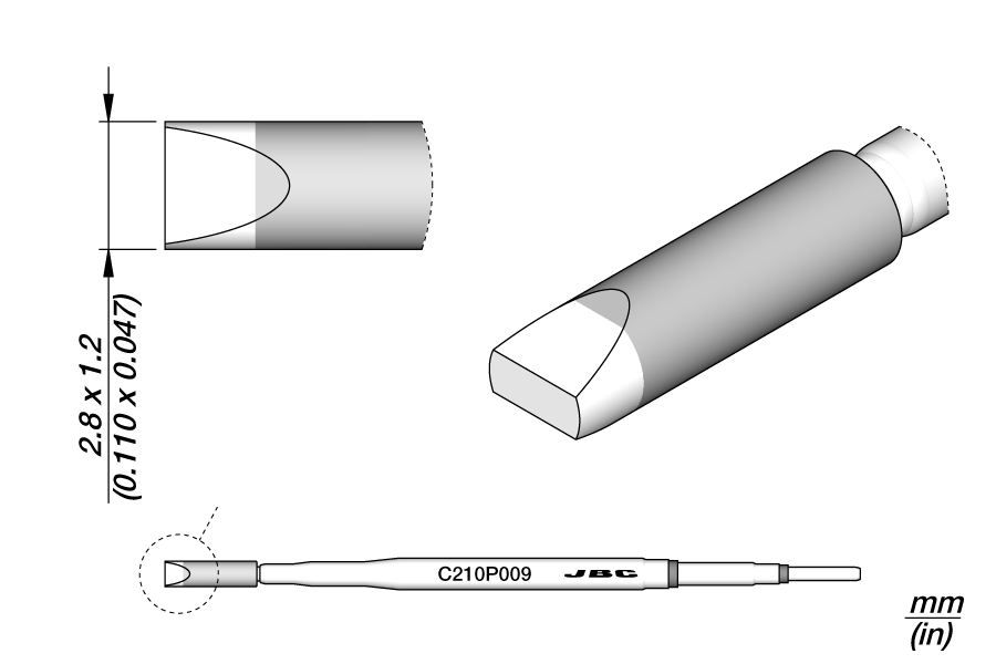 C210P009 - Chisel Cartridge 1 x 0.4